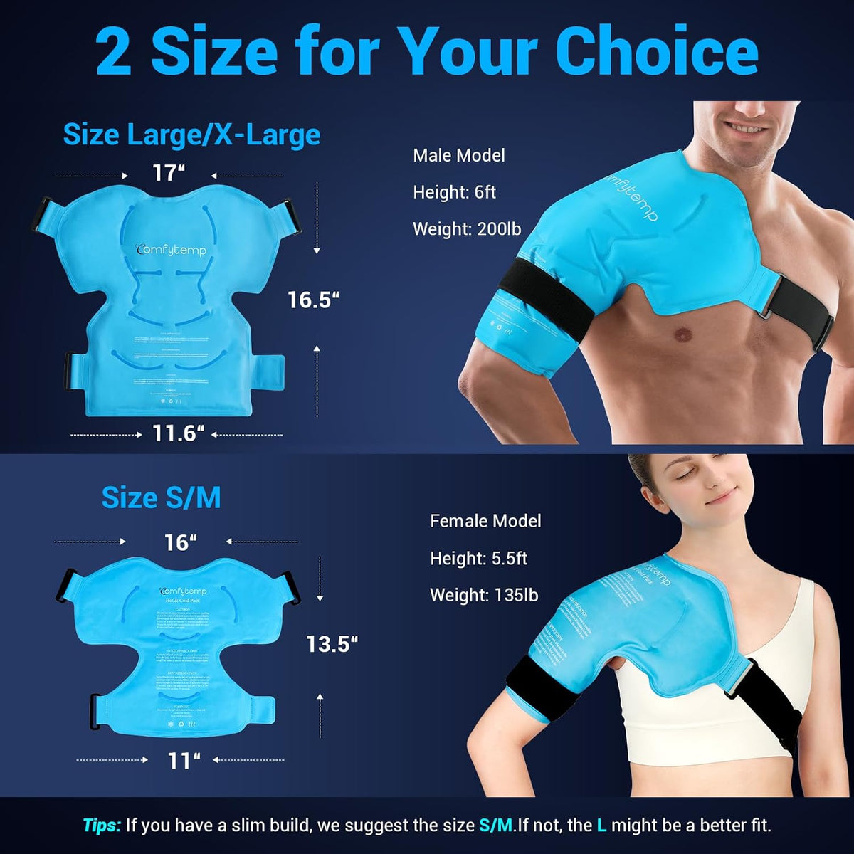 Comfytemp Shoulder Ice Pack, Rotator Cuff Cold Therapy Wrap (Large/X-Large)