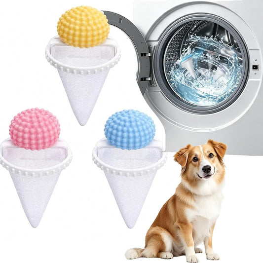 3PCS Washing Machine Hair Filter Mesh Bags, Laundry Debris Collector, Floating Mesh Catcher for Pet Hair and Lint Removal, Reusable Filter Bags with Cone-Shaped Design for Clothes Protection