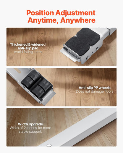 VEVOR Appliance Rollers Heavy Duty, Extendable Appliance Rollers Mobile Washing Machine Base, Mini Fridge Stand Moving Cart for Refrigerators, Dryers, Dishwashers, White