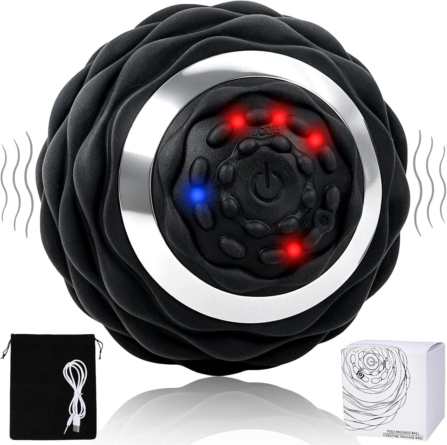 Upgraded 4-Gear Vibrating Lacrosse Ball Massage Ball Therapy | Rechargable Massage Vibrating ball for Fitness Training Therapy Relaxation