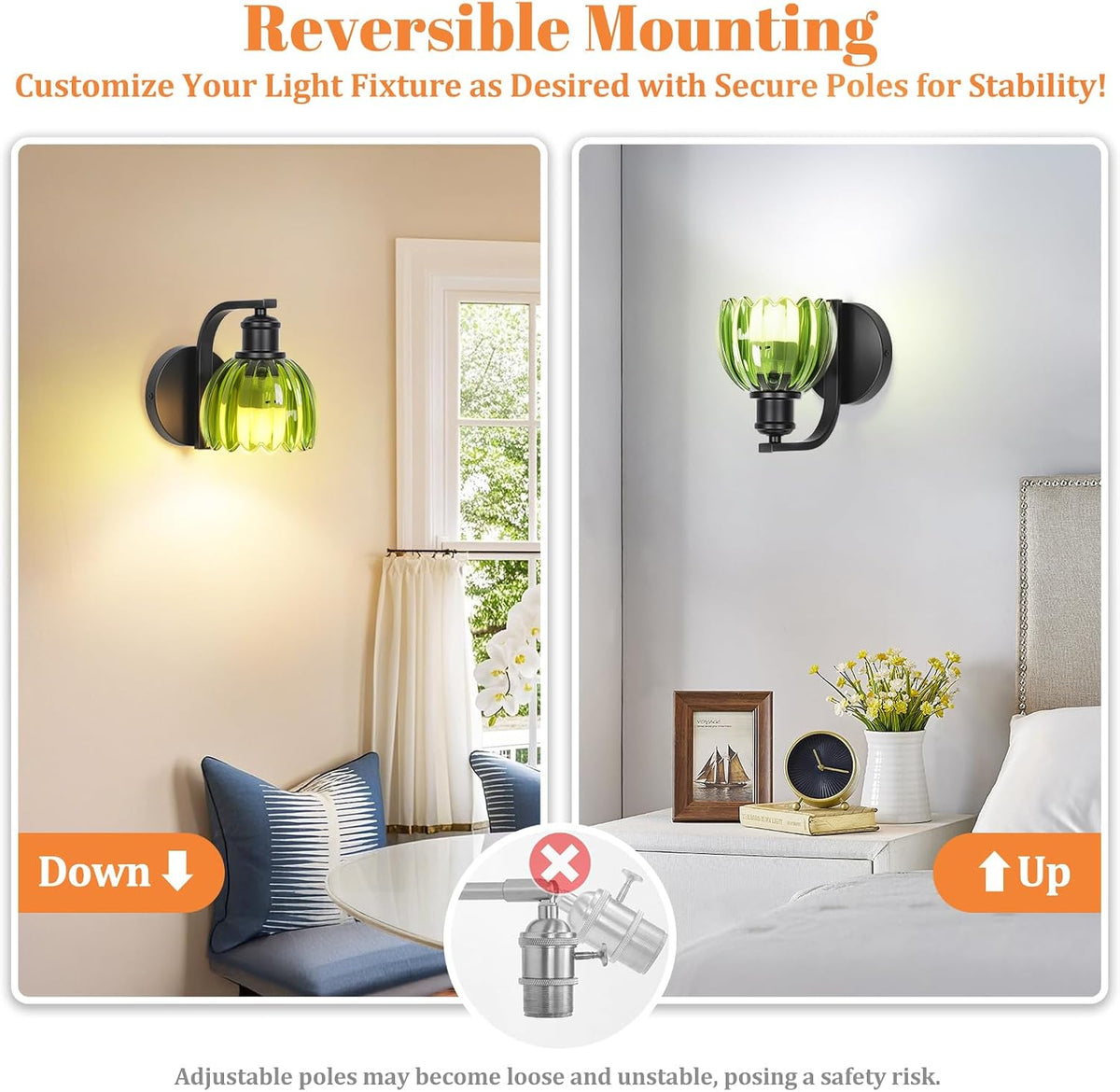 Vintage Battery Operated Wall Sconce, Wireless Wall Lights with Bulbs