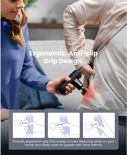 BOB AND BRAD Q2 Mini Massage Gun, Pocket-Sized Deep Tissue Massager Gun, Portable Percussion Muscle Massager Gun, Ultra Small & Quiet Muscle Massage Gun for Muscle Recovery with Carry Case