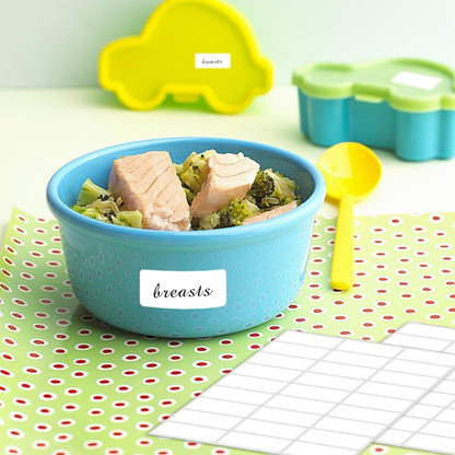 Removable Freezer Labels, Date Label 1x2 Inch Food Storage Stickers, Waterproof Oil Resistant Easy Clean Leaves no Residue 300 Total Per Roll