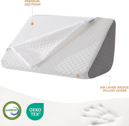 Knee Wedge Pillow for Post-Surgery Recovery-Leg Elevation Support for Sleep Position, Alleviating Lower Back & Hip Pain Enhancing Circulation in Ankles Legs Triangle Pillow with Removable Cover