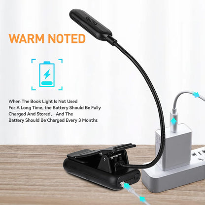 VAVOFO Rechargeable Book Light, Blue Light Blocking, Amber 1600K Clip On Reading Light, Eye Care 7 LEDs Kids Book Light for Reading in Bed with Power Indicator for Bookworms (Neon Orange)