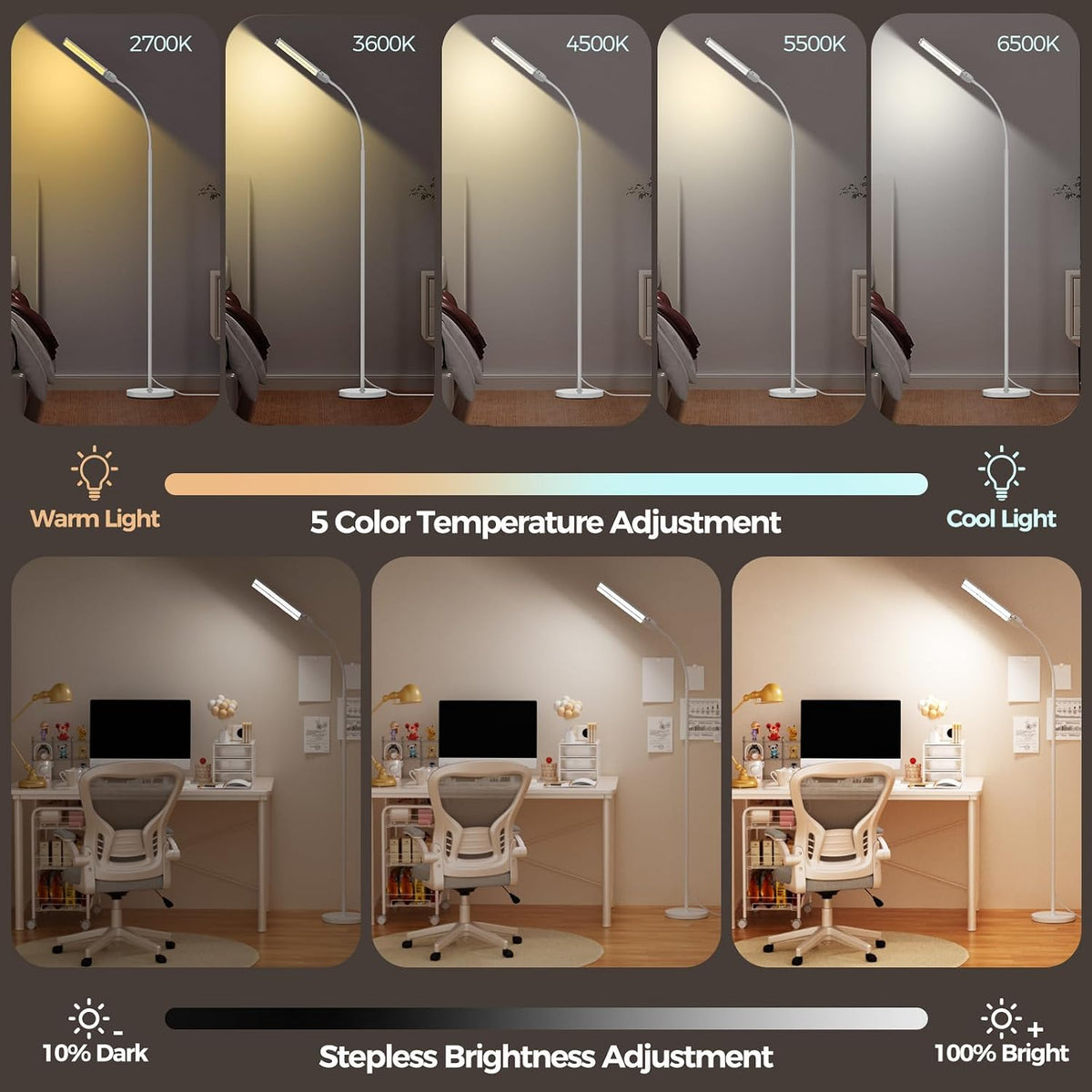 LED Floor Lamp for Living Room,Bright Reading Lamps for Office
