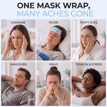 ONLYCARE Migraine Relief Cap, Headache Relief Cold Cap with Odorless Gel | Cooling Hat Head Wrap Soothing Face Ice Pack Mask Products for Tension Stress Hangover & Puffy Eyes, Relaxing Gifts for Women