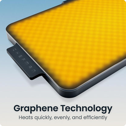 Chefman Everything Warmer Electric Warming Tray, 20” x 16” Modular Expanding Design, Graphene Full-Surface Heating, Food Warming Mat for Parties, Gatherings & Daily Use, Two Tempered Glass Panels