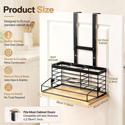 Metal Hair Tool Organizer Hair Dryer Holder for Bathroom | Adjustable Height, Wall Mounted, 3 in 1 Blow Dryer Holder, Hot Tools Organizer, over Cabinet Door, Heavy Duty Storage Rack