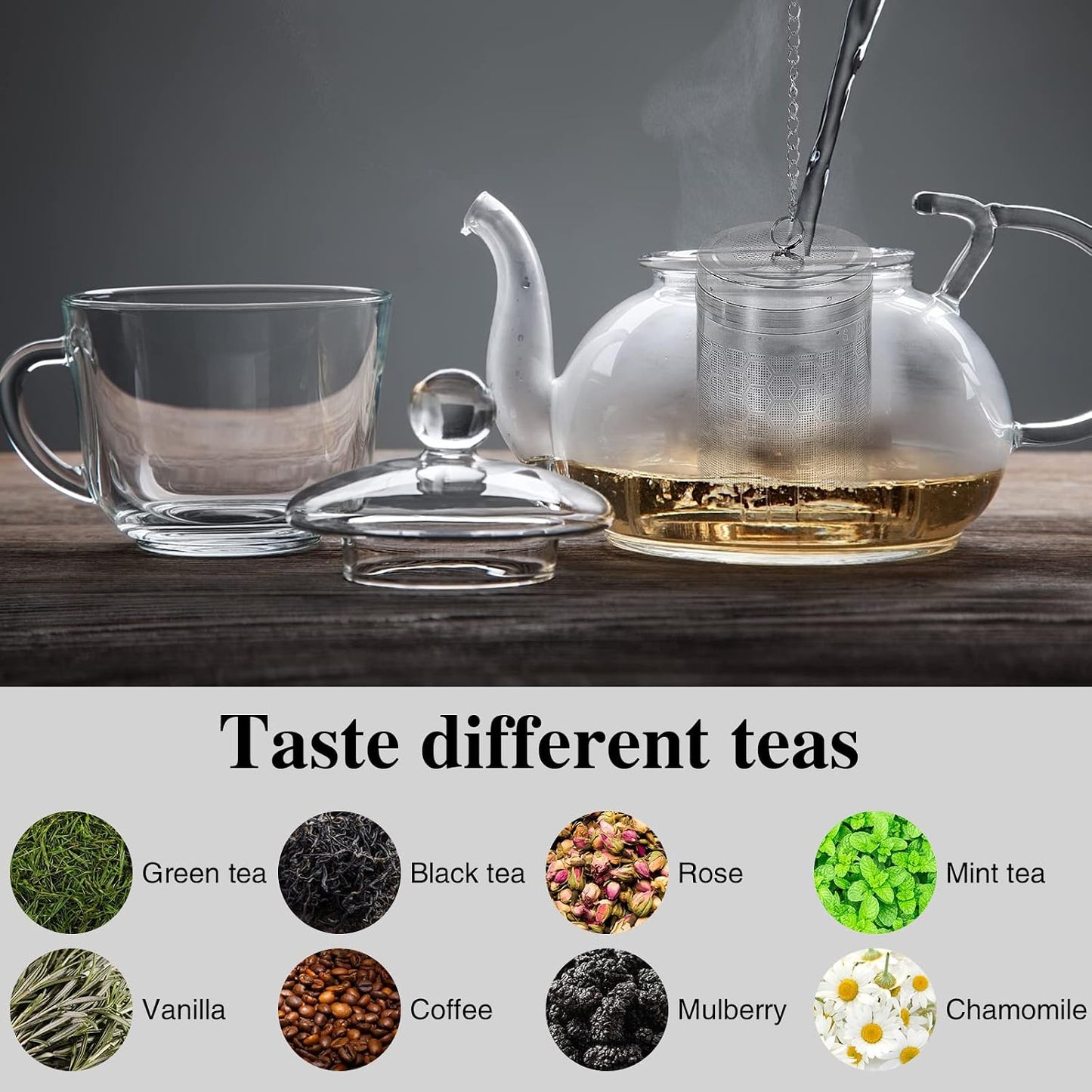 2 Pack Tea Infusers For Loose Tea, 304 Stainless Steel, 2 Inch | Fine Mesh Filter, Threaded Lid, Chain Hook, Drip Trays, Fits Most Mugs And Teapots, Dishwasher Safe