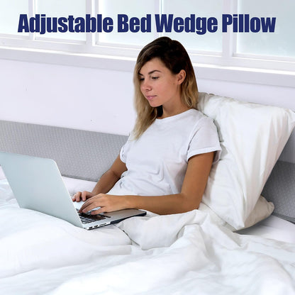 HOMBYS Wedge Pillow Headboard for Bed Gap,Foldable Bed Wedge Gap Filler Queen Size,Matterss Gap Filler,Multi Functional Bed Crack Pillow, Fill The Gap (0-7") Between Your Headboard and Mattress,White