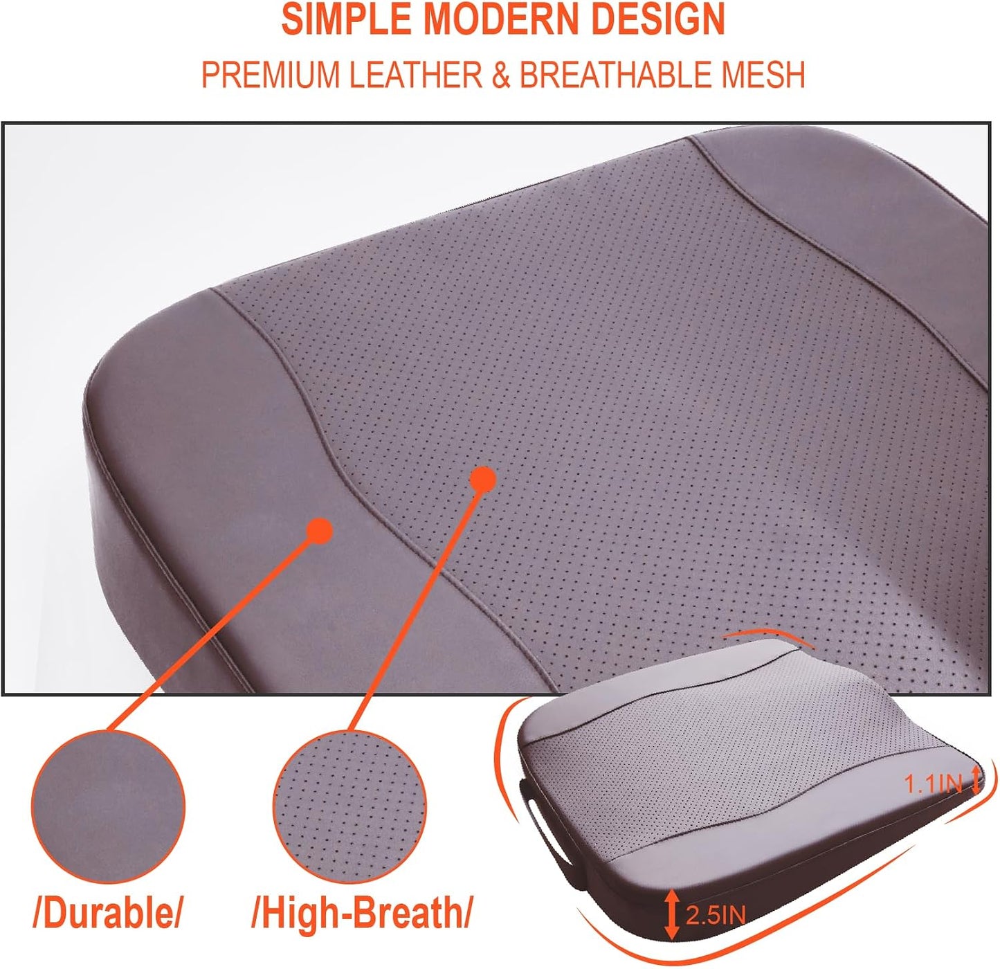 Lofty Aim Car Seat Cushion, Memory Foam Car Seat Cushions for Long Driving | Comfy Car Seat Pillow for Pain Relief, Driver Seat Cushion Adds Height, Butt Cushion for Car, Truck, Office Chair, Black