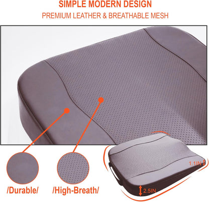 Lofty Aim Car Seat Cushion, Memory Foam Car Seat Cushions for Long Driving | Comfy Car Seat Pillow for Pain Relief, Driver Seat Cushion Adds Height, Butt Cushion for Car, Truck, Office Chair, Black