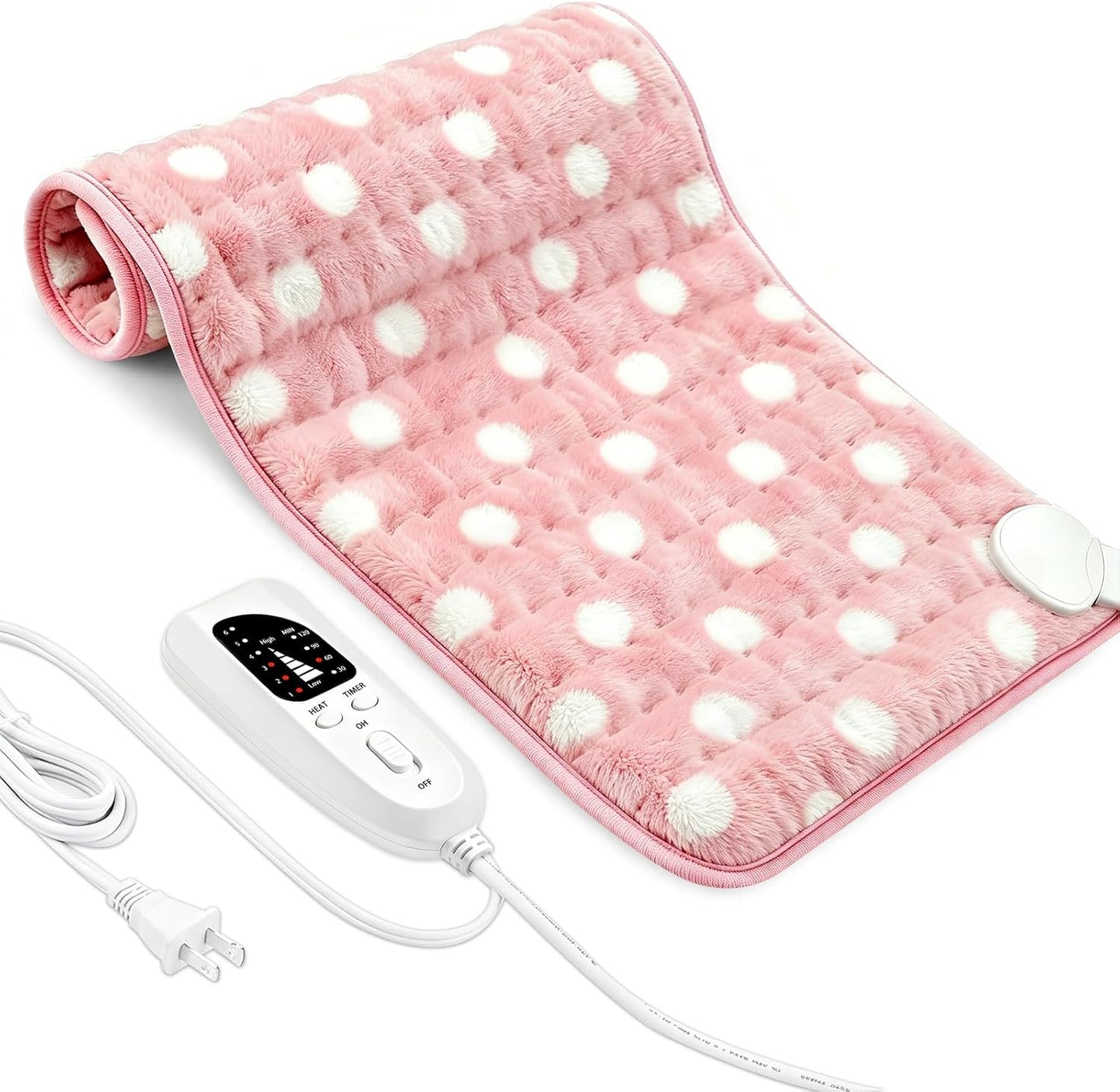 Electric Heating pad with 6 Heat Settings, Auto Shut Off, Dry Electric Heating for Back Neck Knee Arms Legs Shoulder Heat Pads for Christmas Birthday Father Mother's Day (24"X12", Gray Green)