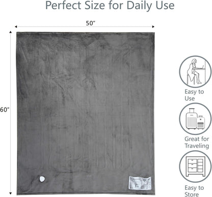 Tefici Heated Blanket Throw,Ultra Soft 2-Layer Flannel Electric Blanket