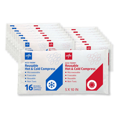 Medline Accu-Therm Reusable Hot/Cold Gel Packs, 5” x 10”, Soft & Flexible, for Injuries, Fast Relief, Recovery & Muscle Soreness - Single