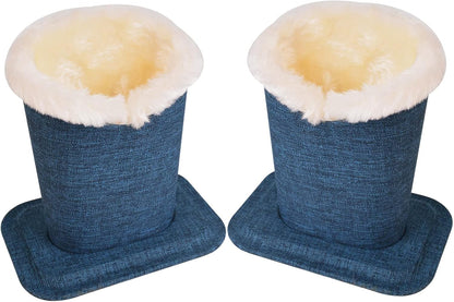 Baitaihem Pack of 2 Plush Lined Eyeglasses Holder Stand Protective Glasses Case For Desks Or Nightstands