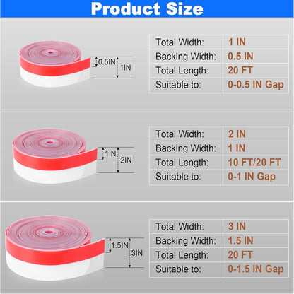 ToLanbbt Weather Stripping Silicone Door Seal Strip 2 in x 10 ft Door Draft Stopper Self Adhesive Tape, Side & Bottom Gaps Insulation Seal for Glass Shower Sliding Window, Black
