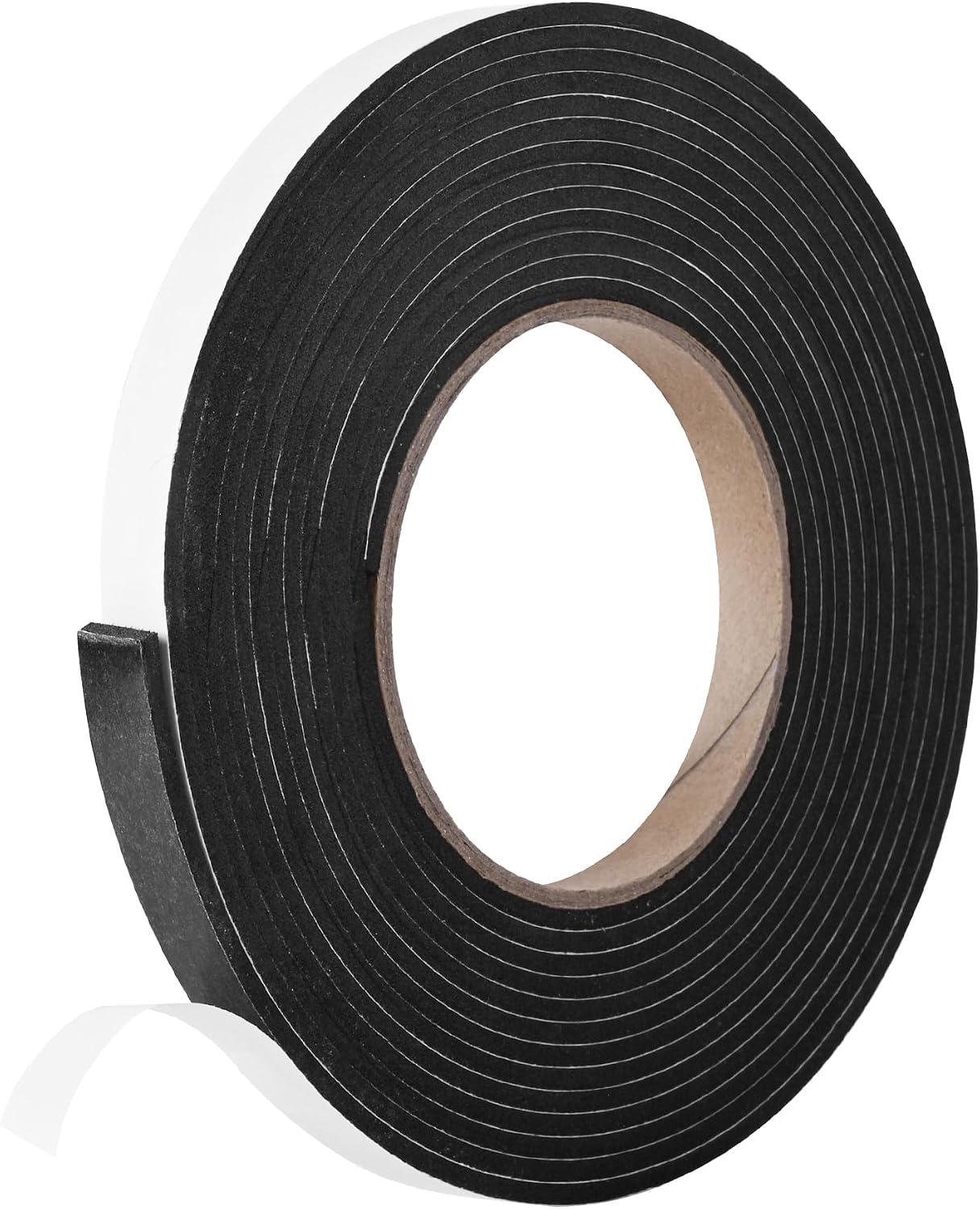 Kikerike Self Adhesive Foam Tape Weatherstrip 1/2In x 1/4In x 42Ft High Density Foam Insulation Strips Seal Weather Stripping with Strong Adhesive for Door and Window Sound Isolation Soundproofing