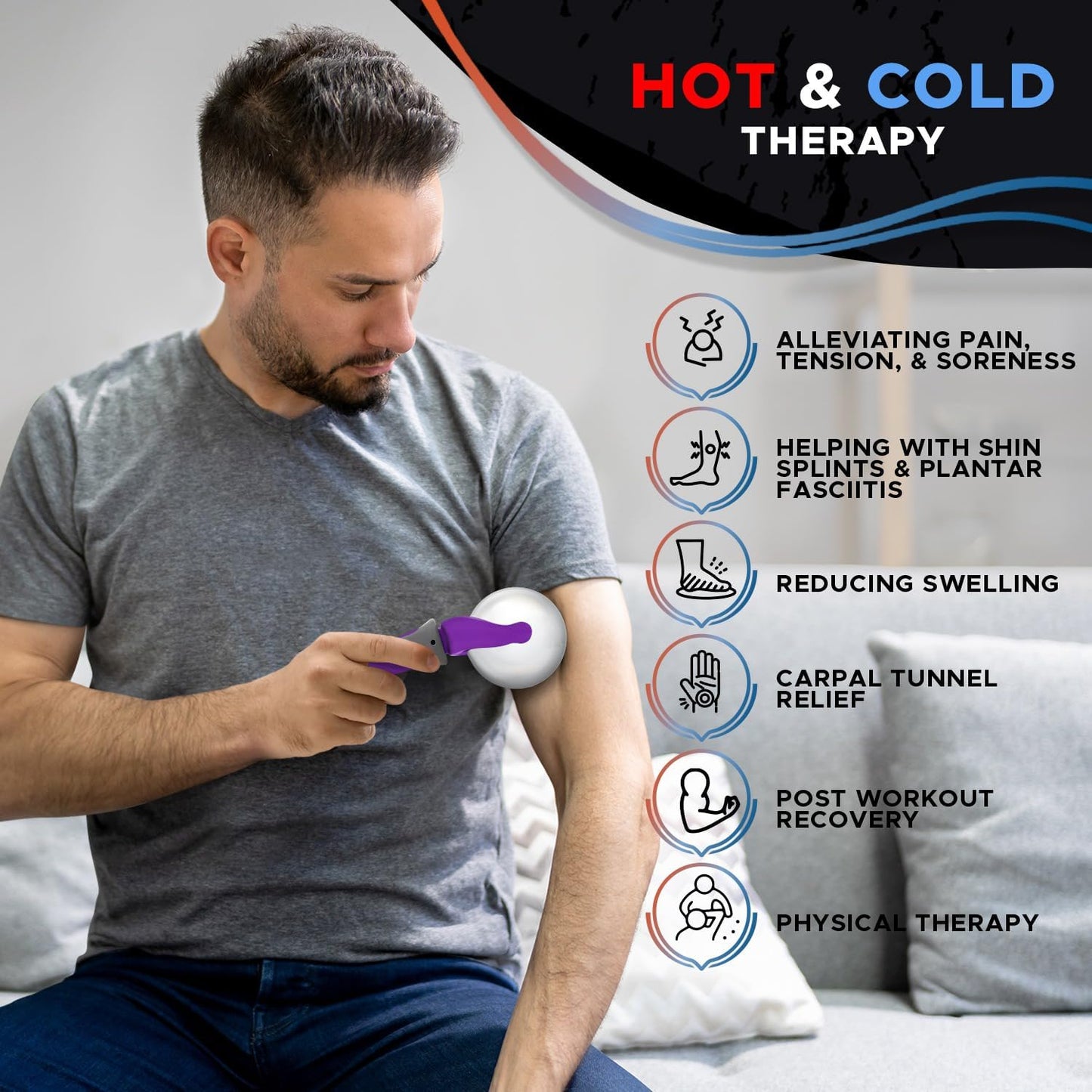Cold Massage Roller Ball | Cold Therapy | Ice Roller Ball with Handle | cryo Stick | Relieve Muscle Pain (Green)