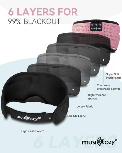 MUSICOZY Sleep Headphones Bluetooth 5.4 Sleep Mask with HD Sound