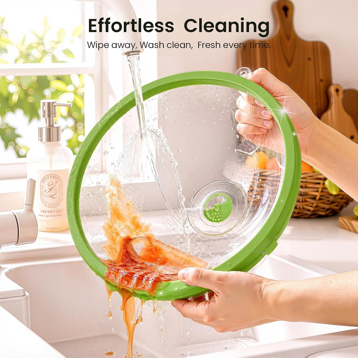 Microwave Splatter Cover for Food with Water Steamer 12inch, Food-Grade