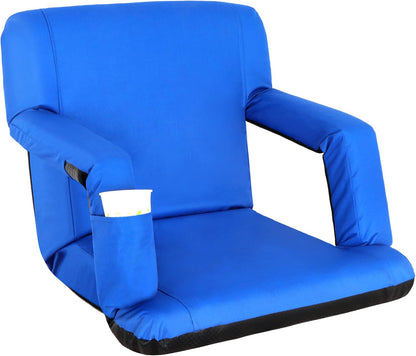20.5"/25" Wide Stadium Seat for Bleachers w/Back Support Padded Cushion Portable Reclining Bleacher Seats Camping Stadium Chair Waterproof
