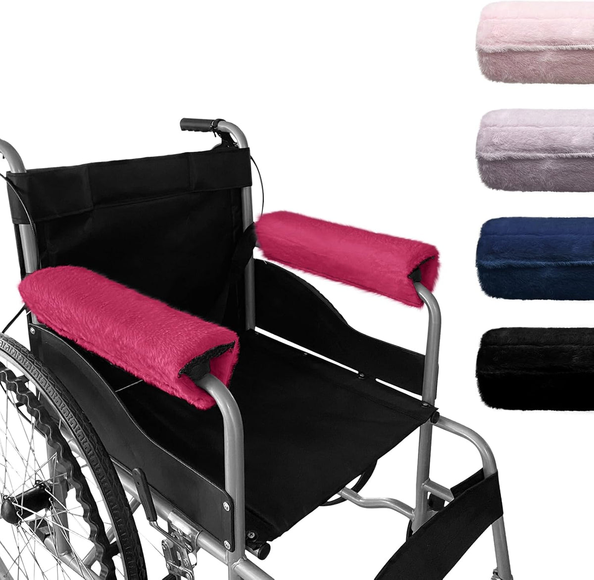 SPRING SEAON Wheelchair Armrest Pads Covers Fuzzy Desk Chair Arm Pads Soft