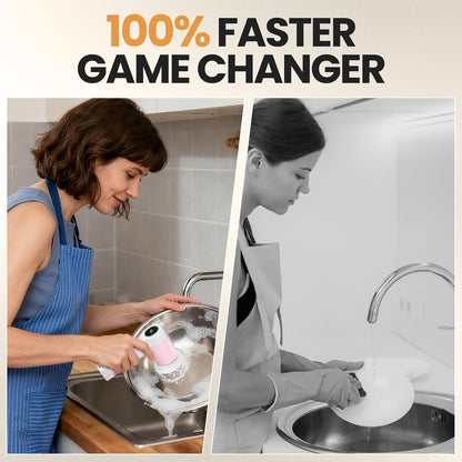Electric Spin Scrubber for Bathroom and Shower Cleaning SD-CTB02 | 2 Speeds Cordless Power Cleaning Brush, 6 Replaceable Brush Heads, IPX7 Waterproof, For Bathroom, Sink, Tile, Kitchen, Grout