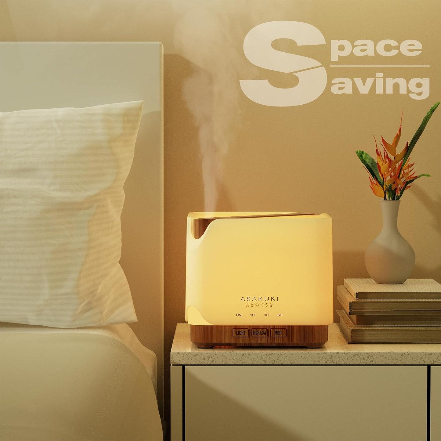 ASAKUKI Essential Oil Diffuser Smart WiFi Humidifier 700 ml | Easy Connect with Alexa and Google Home, Phone App & Voice Control, Customized Schedule Timers and LED Light