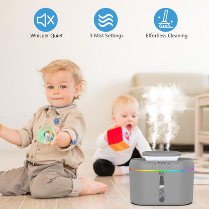 LISACOOL 2L humidifiers Ultra Quiet Supersized Cool Mist Air for Bedroom