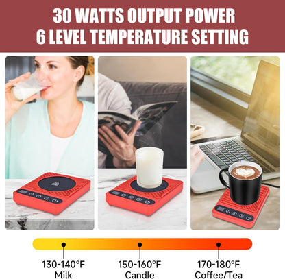 Mug Warmer - Electric Coffee Mug Warmer with Timer,Coffee Cup Warmer for Desk Auto Shut Off,Smart 6-Temperature Control, Coffee Accessories for Coffee Lovers, White | Coffee Cup Warmer for Desk Auto Shut Off,Smart 6-Temperature Control, Coffee