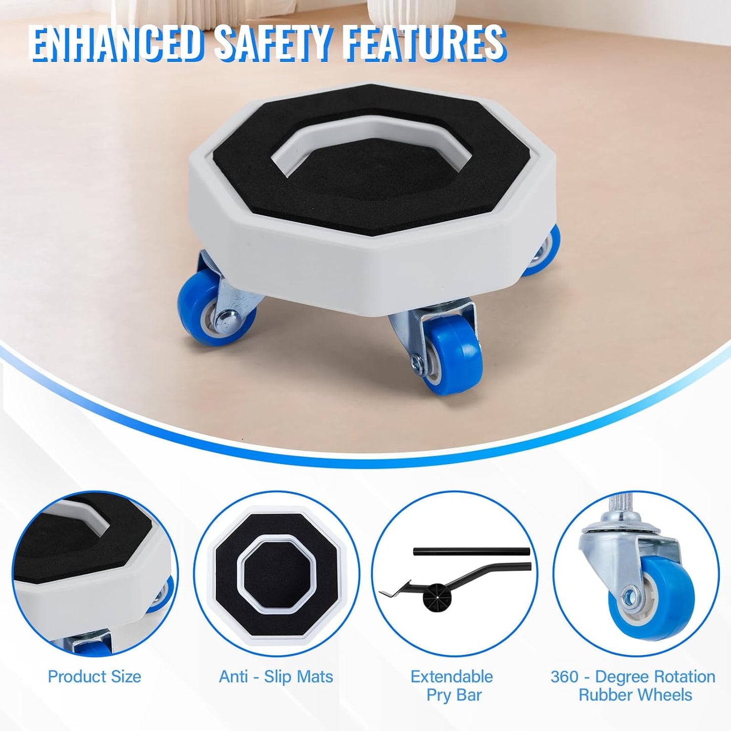 Furniture Sliders Appliance Rollers Furniture Mover with Wheels | Moving System with Roller Set Furniture Movers with Wheels Heavy Duty Appliance Roller Dolly for Couches appliance mover