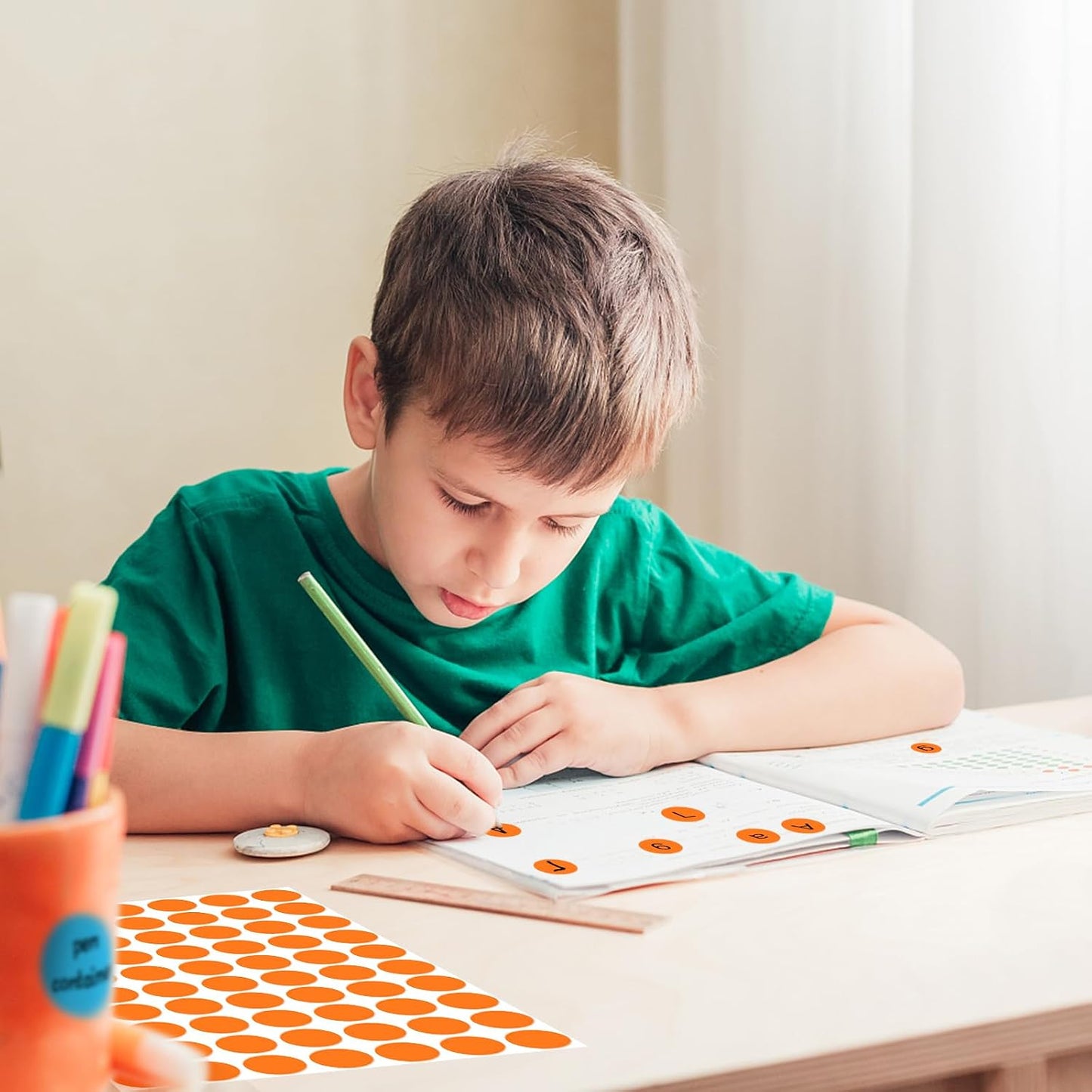 3500 Pieces Dot Stickers, 3/4 inch Color Coding Labels, 10 Color Circle Price Stickers for Office Classroom Student