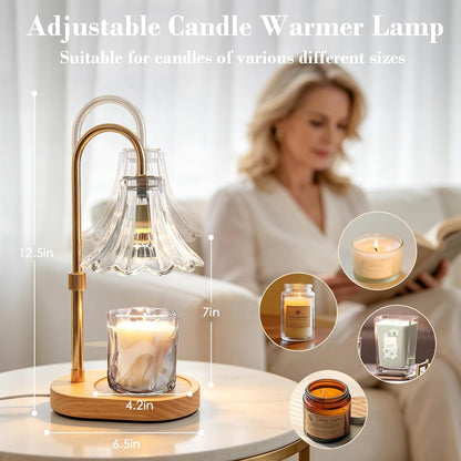 Adjustable Candle Warmer Lamp with Timer: Mothers Day Gifts Lamp fits All Candle Jar Home Decor - Wax Warmer for Scented Wax - Birthday Gifts for Women
