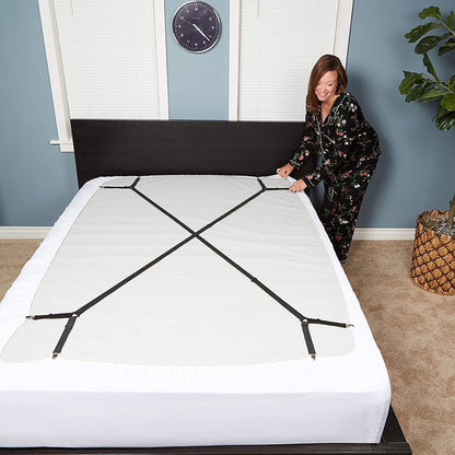 FeelAtHome Criss-Cross Bed Sheet Holders, 2 PCS Black, Mattress Straps