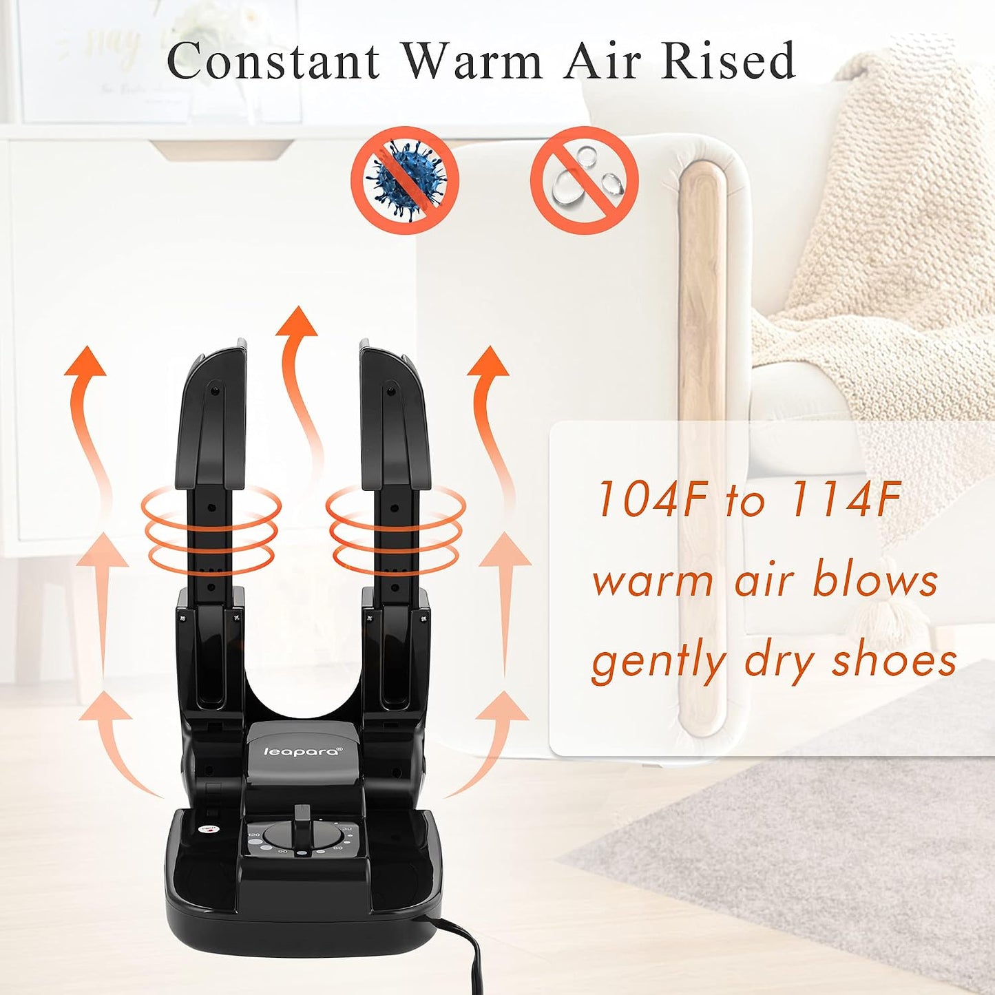Boot Shoe Dryer with Timer for Gloves and Work Boots,Portable Foldable