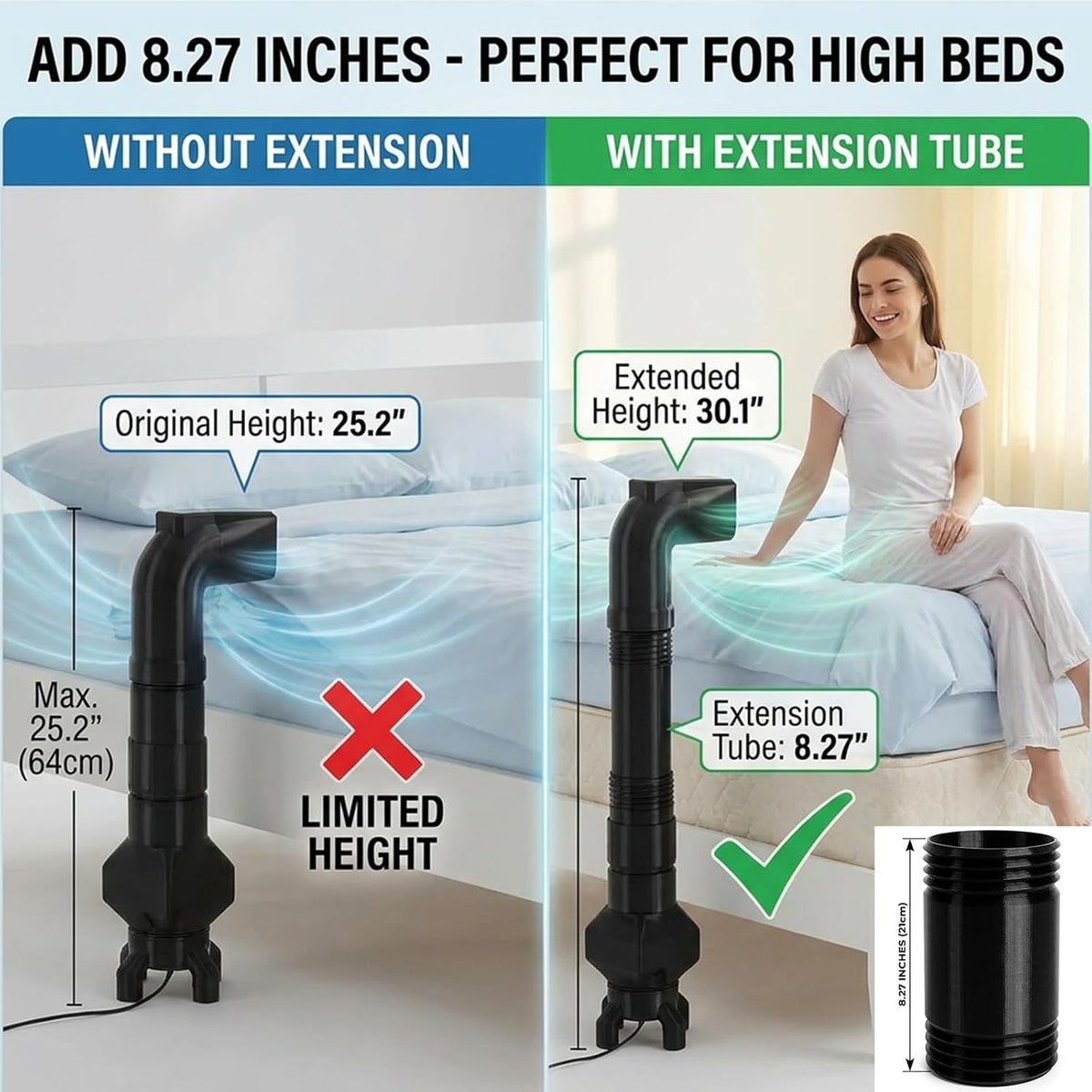 Bed Cooling System for Hot Sleepers,Under Sheets Bed Fan for Better Sleep