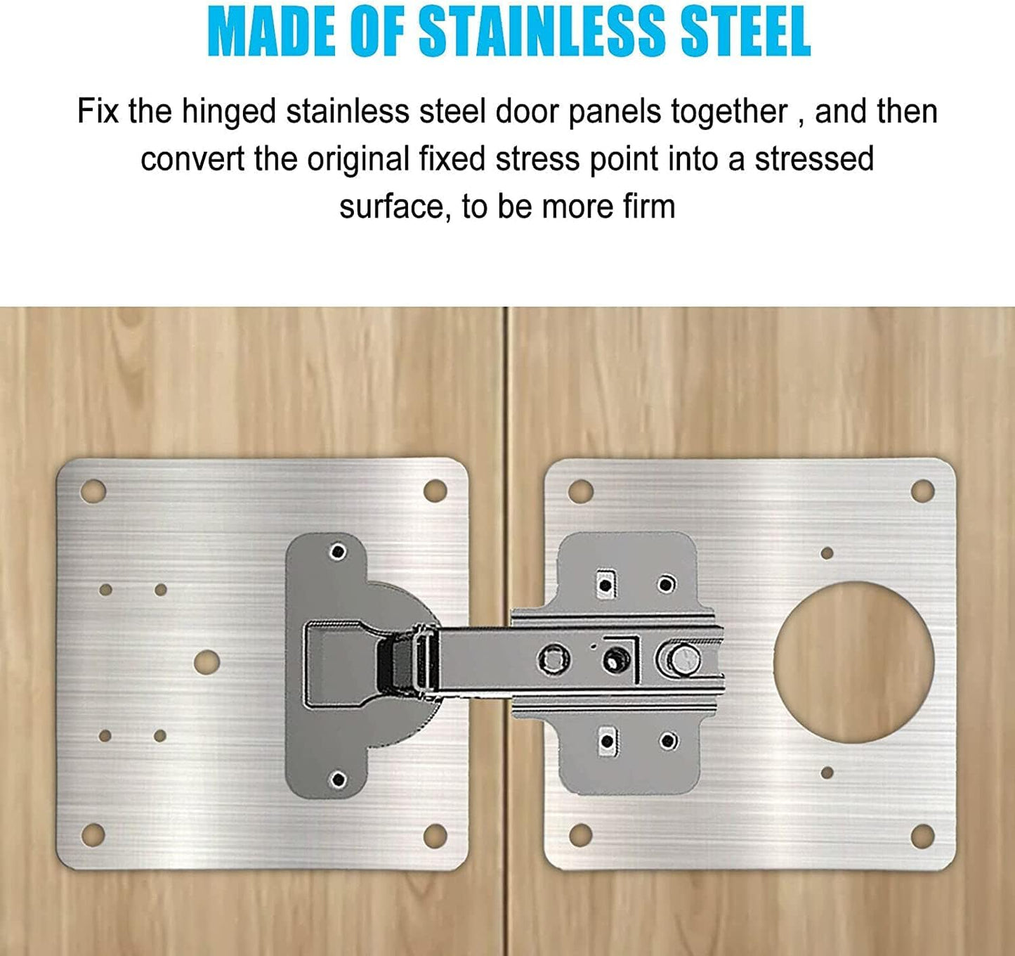 Cabinet Hinges Repair Plate,Stainless Steel Hinge Repair Brackets Kit,Kitchen Cupboard Door Hinge Repair Plate Kit Includes Fixing Screws,Protect Wooden Kitchen Cabinet Door,Furniture(2 PCS)…