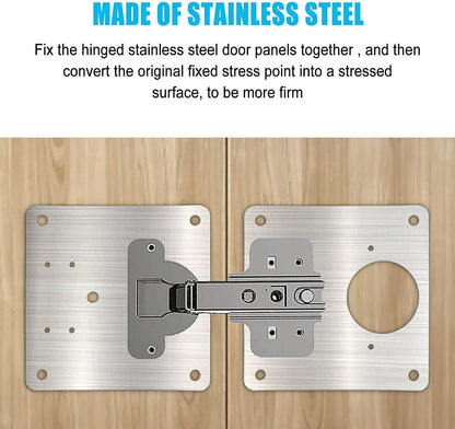 Cabinet Hinges Repair Plate,Stainless Steel Hinge Repair Brackets Kit,Kitchen Cupboard Door Hinge Repair Plate Kit Includes Fixing Screws,Protect Wooden Kitchen Cabinet Door,Furniture(2 PCS)…