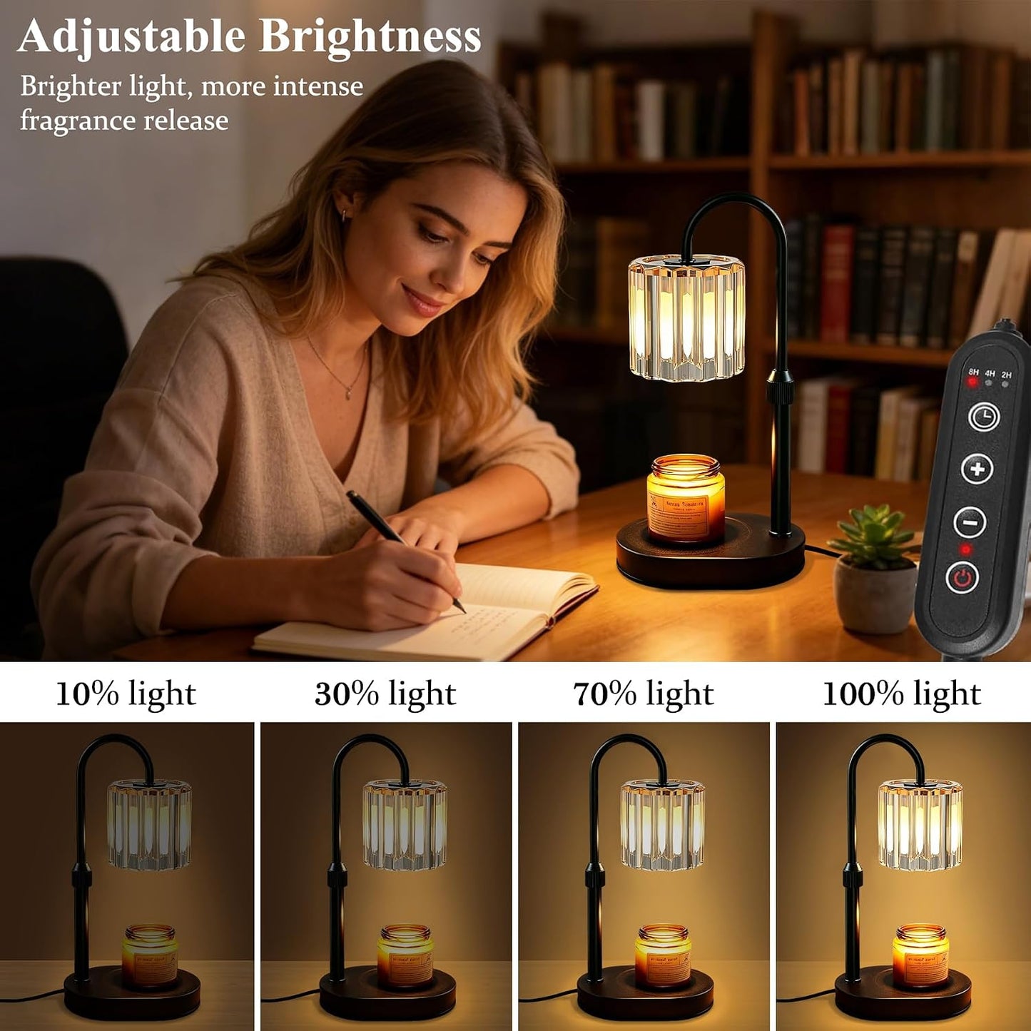 Lukasa Candle Warmer Lamp, with Timer Dimmer Adjustable Height, Home Decor, Room Decor, Wax Melt Warmer for Candles, Gifts for Mom, Gifts for Mother's Day, Birthday Gifts for Women