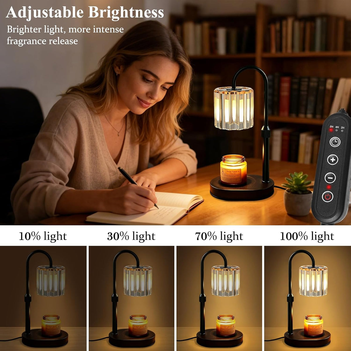 Lukasa Candle Warmer Lamp, with Timer Dimmer Adjustable Height, Home Decor, Room Decor, Wax Melt Warmer for Candles, Gifts for Mom, Gifts for Mother's Day, Birthday Gifts for Women