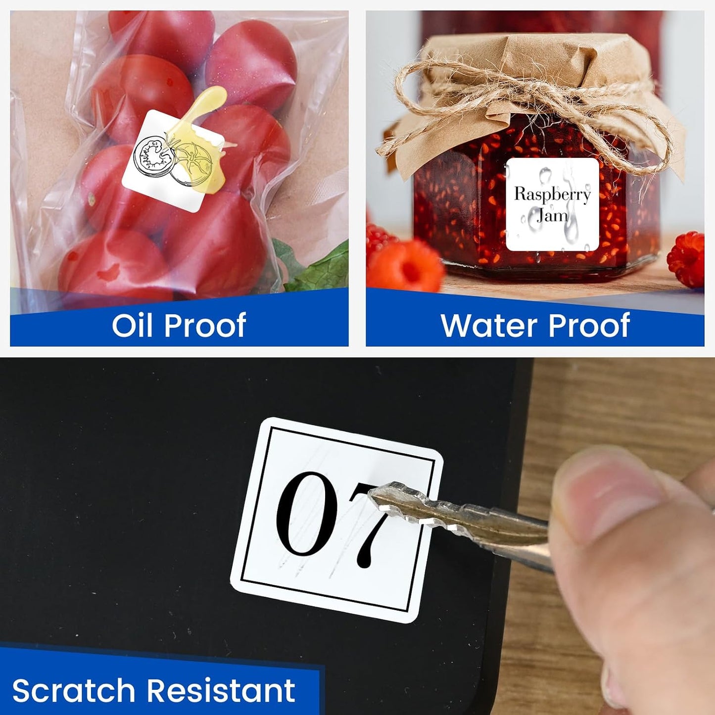 L LIKED 2" x 1" Thermal Labels, Blank Removable Labels with No Residue, Water and Oil Resistant, Use for Both Home and Office (1 Roll, 1300 Labels)