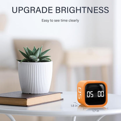 Rotating Pomodoro Timer 5, 25, 10 50 Minutes Preset, Desk Productivity Flip Timer, ADHD Tool Cube Countdown Stopwatch, Vibration/High/Low Volume/Custom Modes, for Work, Study, Back to School, Kitchen