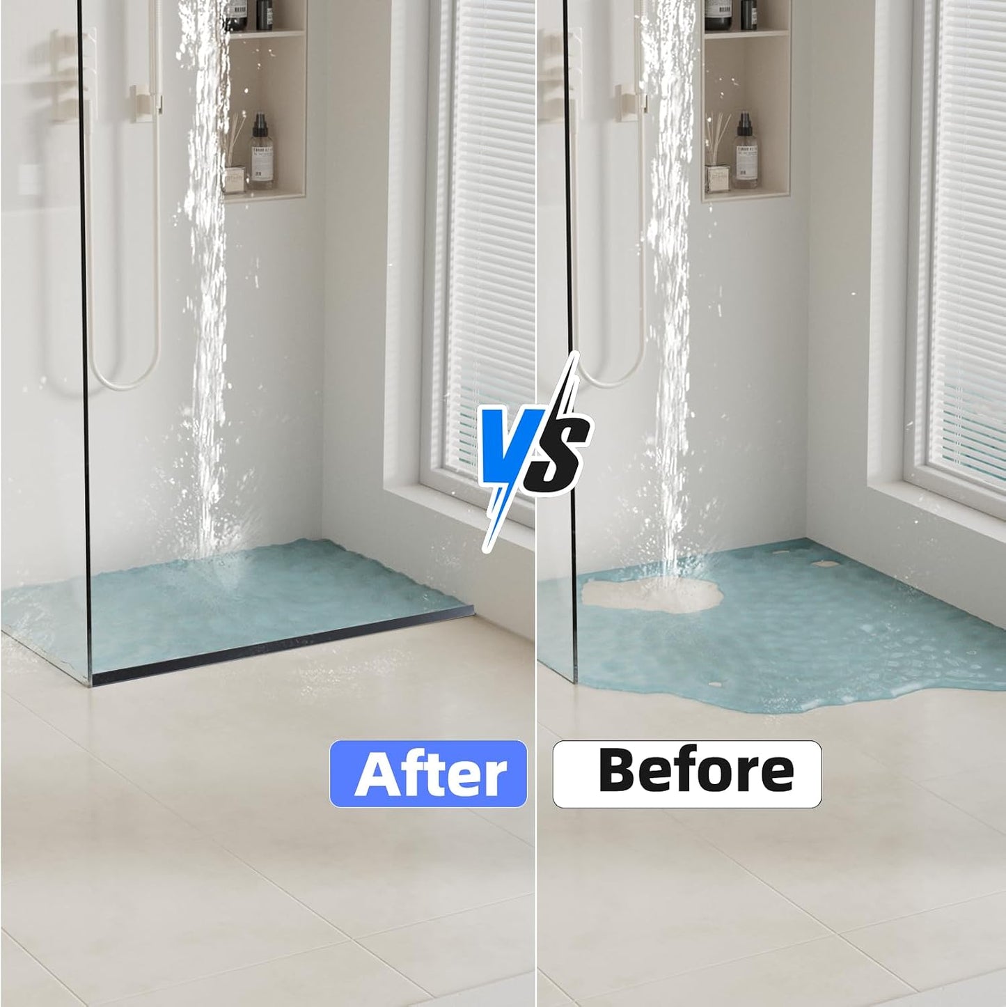 39 Inch Shower Threshold Water Dam Barrier,Transparent | Flexible Silicone Shower Door Bottom Seal for Water Stopper,Self Adhesive Water Blocker for Bathtub Countertop