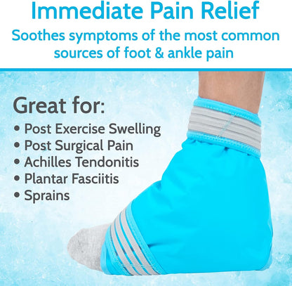 Arctic Flex Ankle Foot Ice Pack Wrap - Reusable Gel for Hot Cold Therapy