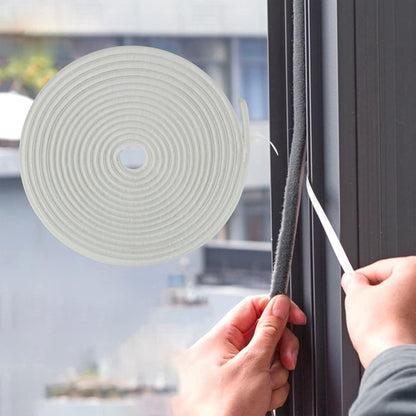 Bruiefpap 39.4FT Weather Stripping for Doors and Windows, Self-Adhesive Soundproofing Door Seal, Door Insulation for Sliding, Exterior, Frames and Front, 0.35'' Wide x 0.35'' Thick, Grey