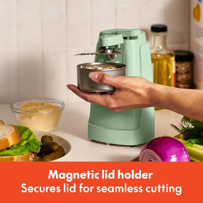 bella Automatic Can Opener, Hands Free, Battery Operated, Cordless, Stainless steel blade to open any Size Can with Magnet to Safely Remove Lid, Seamless Opening Decreases Sharp Edges, Slate