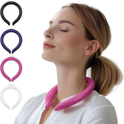 Magic Gel Neck Cooling Tube - Cooling Neck Ring - Reusable Ice Ring Wraps - Necks, Face Ice Coolers - Frozen Cool Wraps, Tubes for Summer Heat, Extremely Hot Weather - 2 Pack, B&W