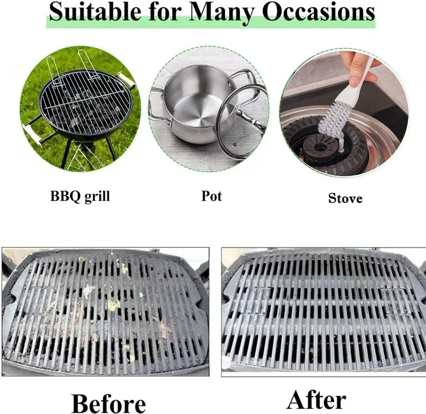 2 Set Kitchen Scrub Brush with Grill Cleaning Brick Stove Cleaning Brush Griddle Cleaning Kit for Range Hood Grease Grime Removal Cooktop Gas Stove Burner Oven Pot Pan Bottom BBQ Grates Smoker